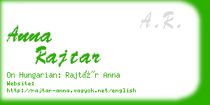 anna rajtar business card